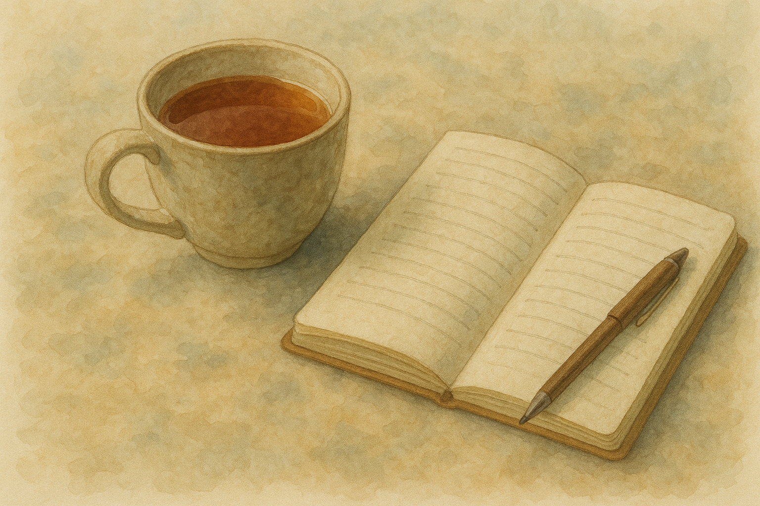 차 한 잔과 열린 노트