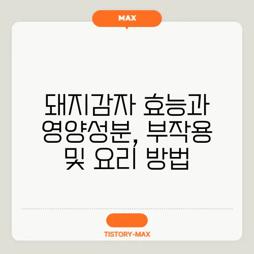 돼지감자 효능과 영양성분, 부작용 및 요리 방법