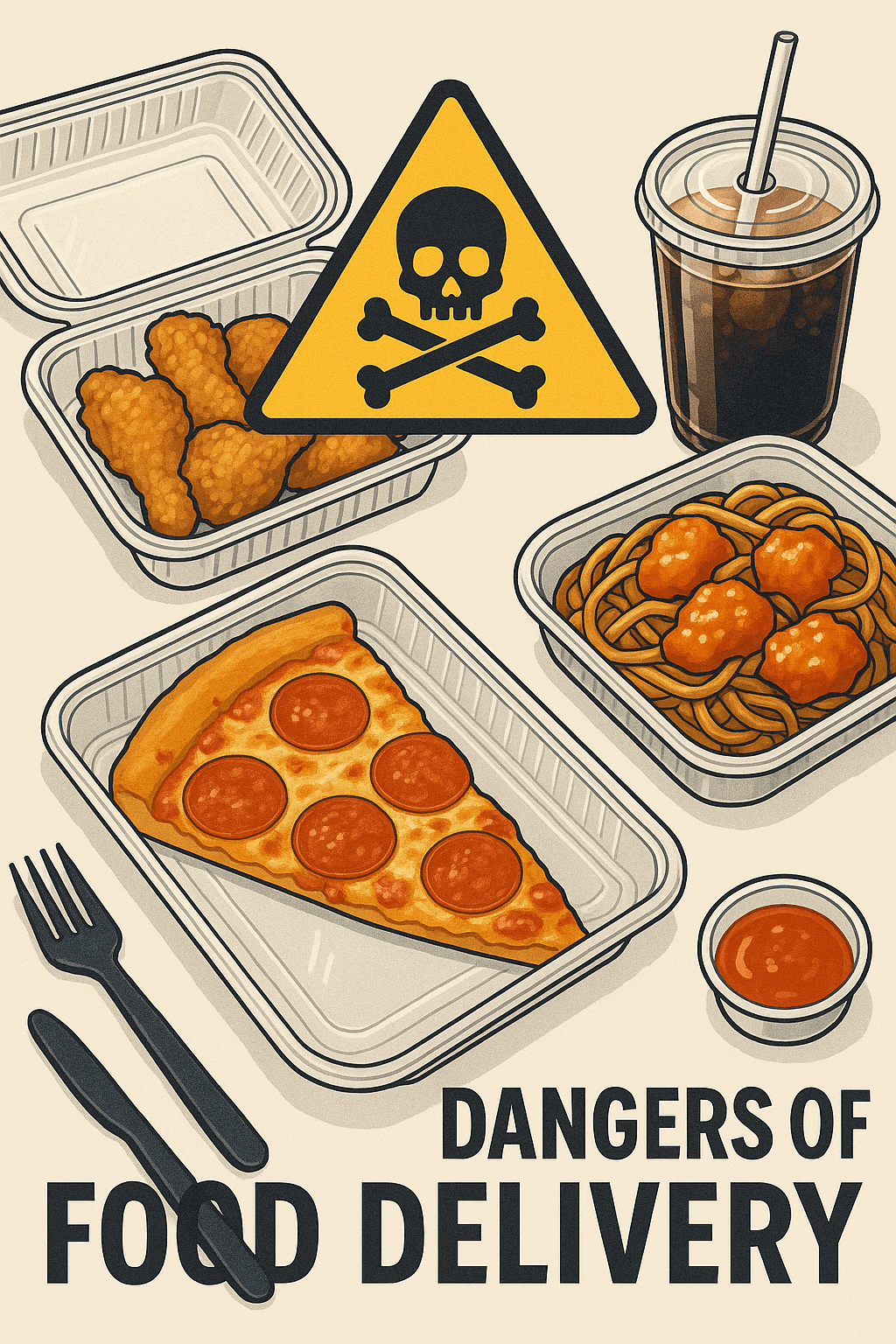 배달음식의 위험성을 표현한 이미지