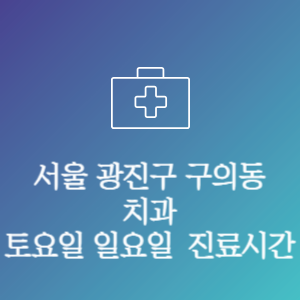 서울 광진구 구의동 치과 주말 토요일 일요일 문여는 병원 진료시간