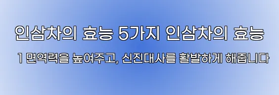  인삼차의 효능 5가지 인삼차의 효능 1 면역력을 높여주고, 신진대사를 활발하게 해줍니다
