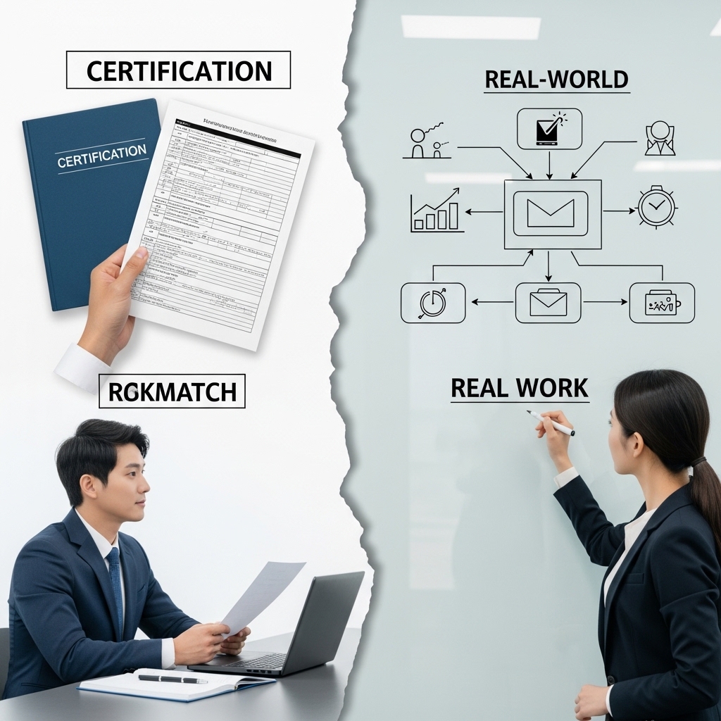 자격증 지식이 실무에서 미끄러지는 구조