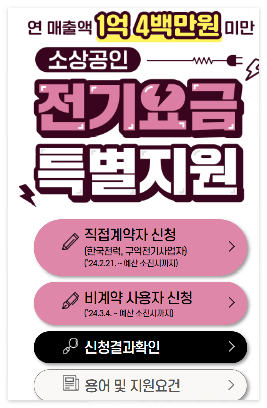 소상공인 전기 요금 특별 지원