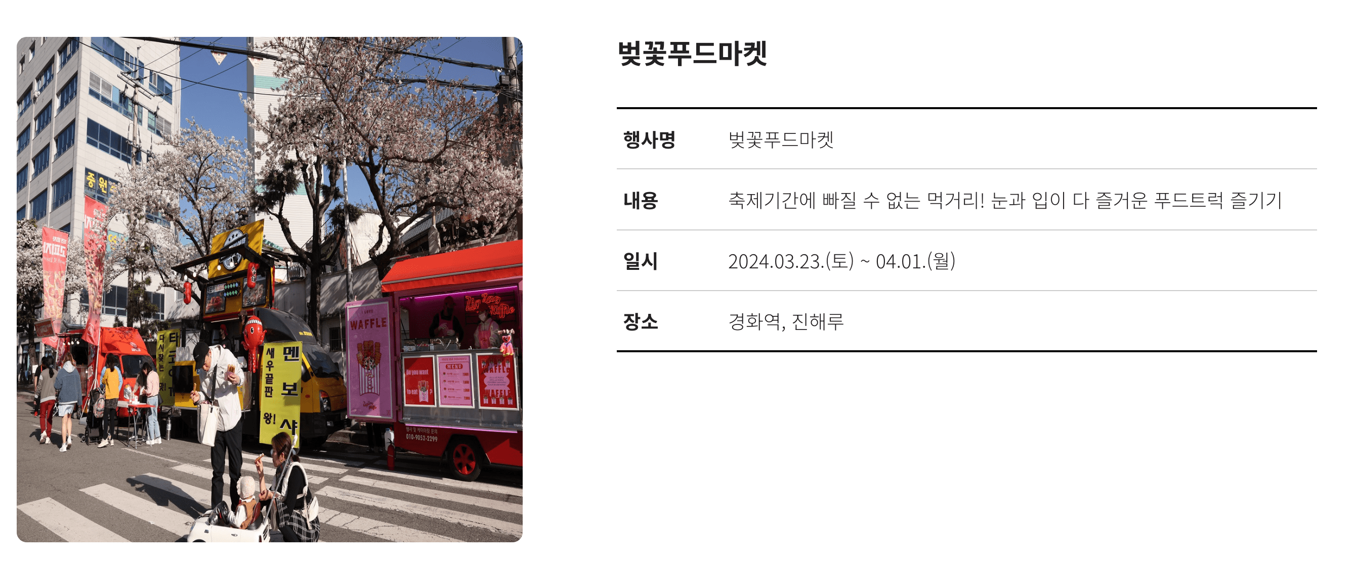 진해 군항제 벚꽃 축제 일정