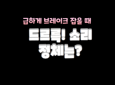 브레이크 급하게 잡았을 때 드르륵 소리