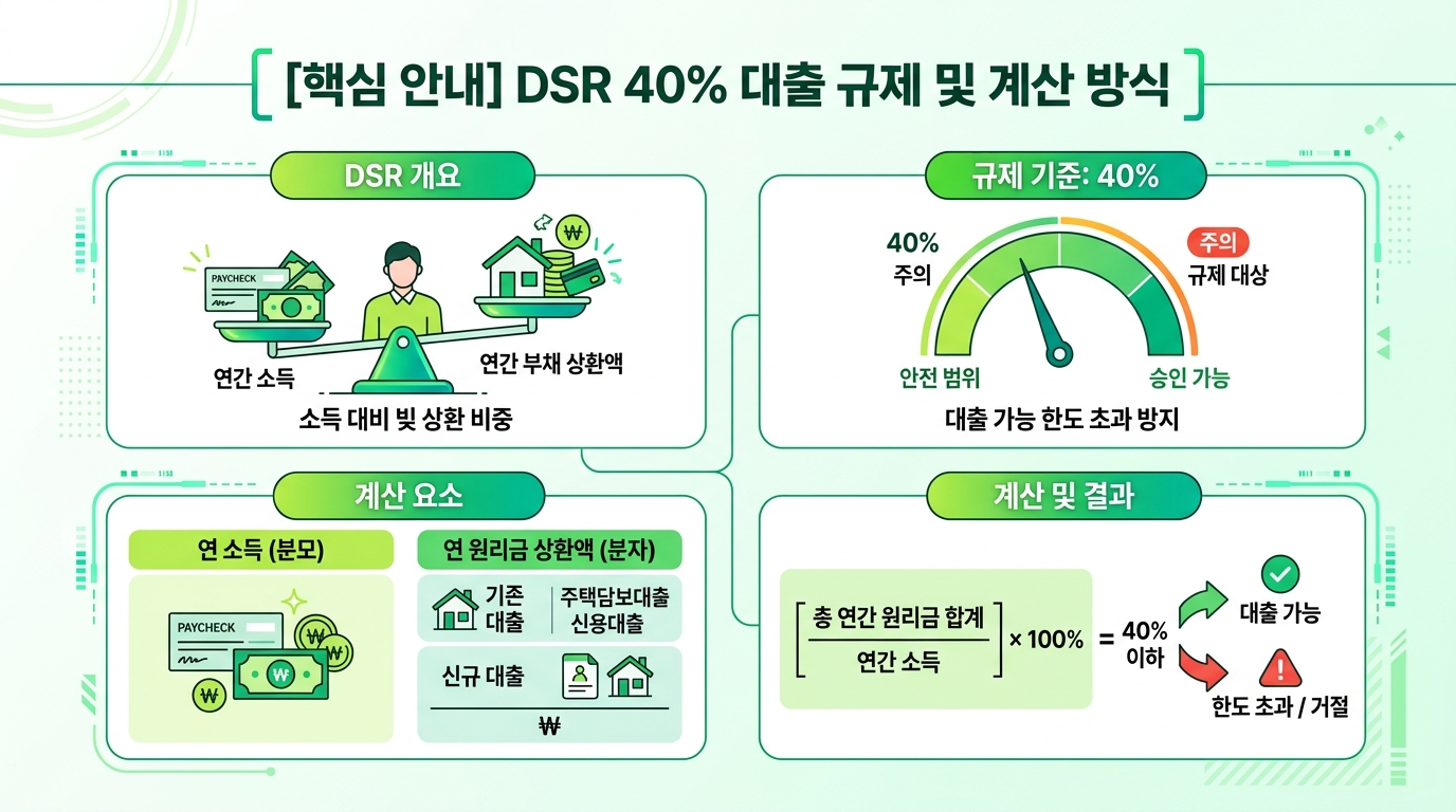 연봉별 DSR 주택담보대출 한도 계산 2026