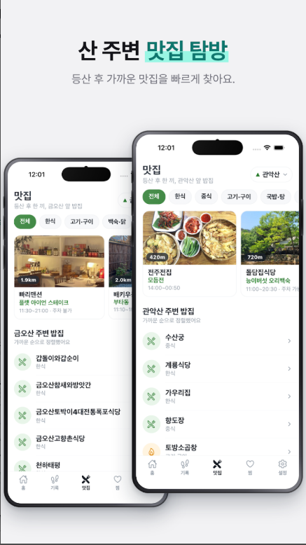 100대 명산 등산지도 앱, 산행지도, 등산코스 추천