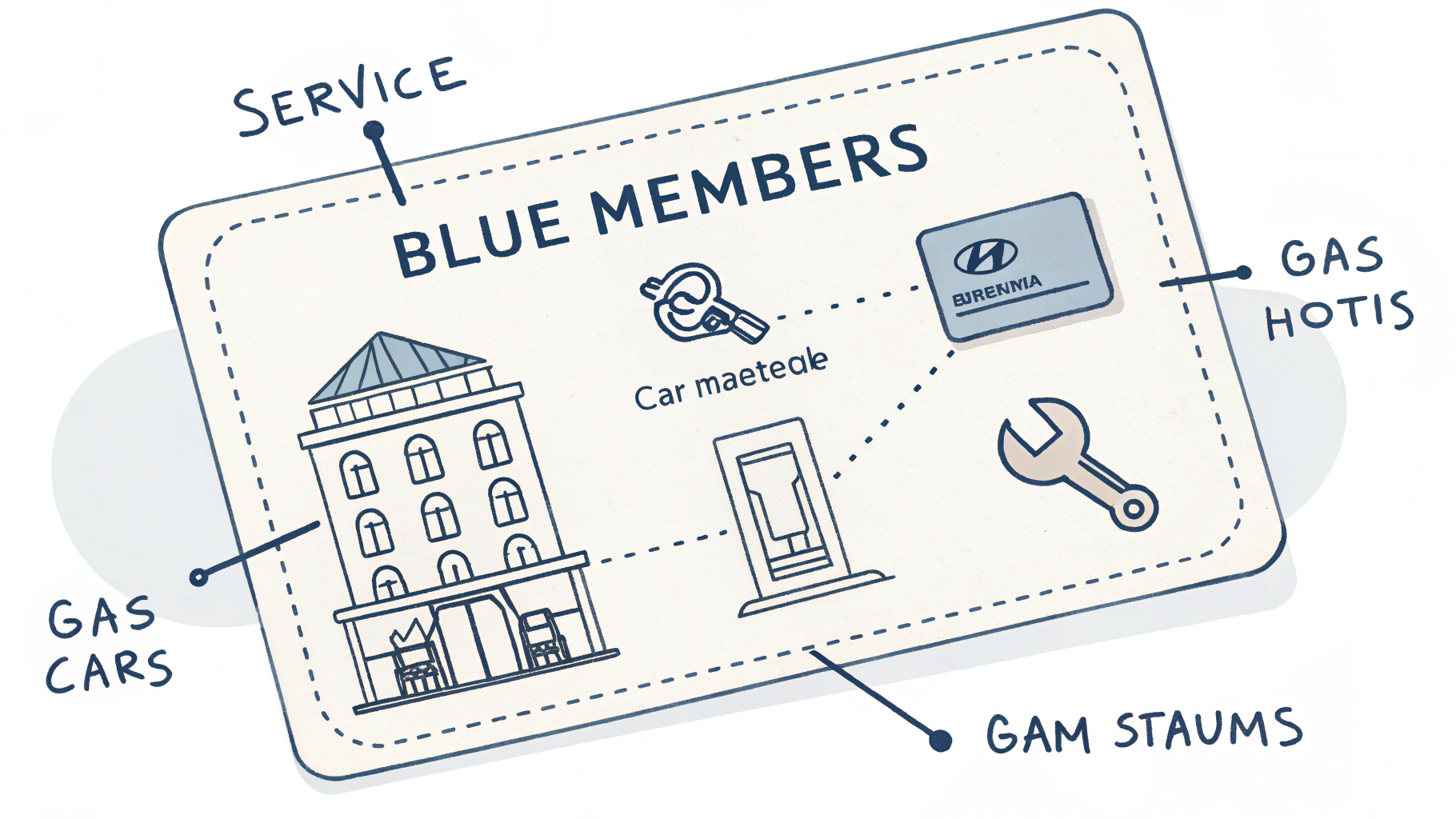 블루멤버스 카드의 여러 혜택들을 설명하는 이미지