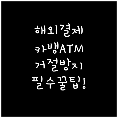 카뱅 체크카드 해외 결제 거절 방지 ..