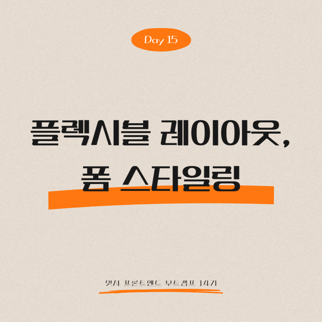 멋쟁이사자처럼 프론트엔드 부트캠프 14기 - Day 15 (플렉시블 레이아웃, 폼 스타일링)