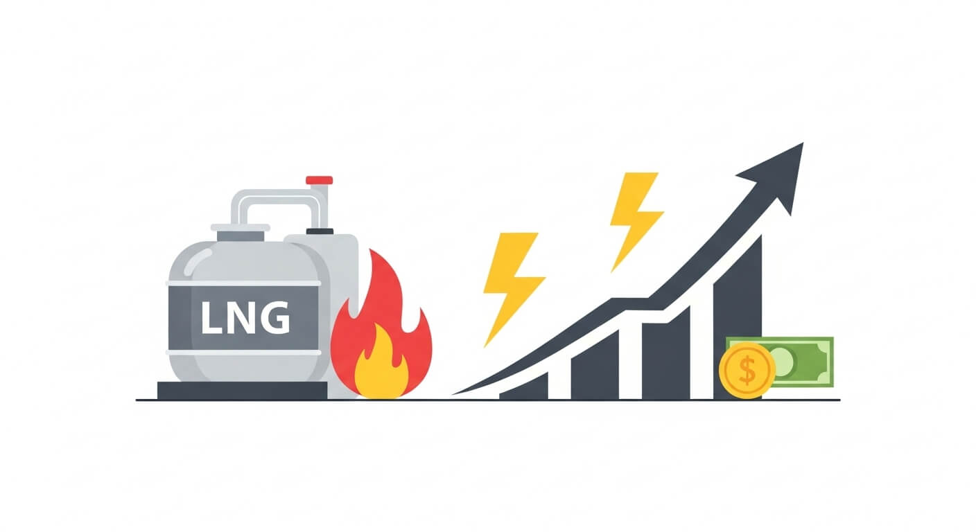 LNG 가격 폭등, 전기요금 인상의 직접 원인