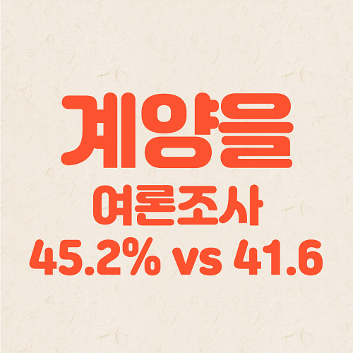 계양을 출마자&#44; 여론조사 결과