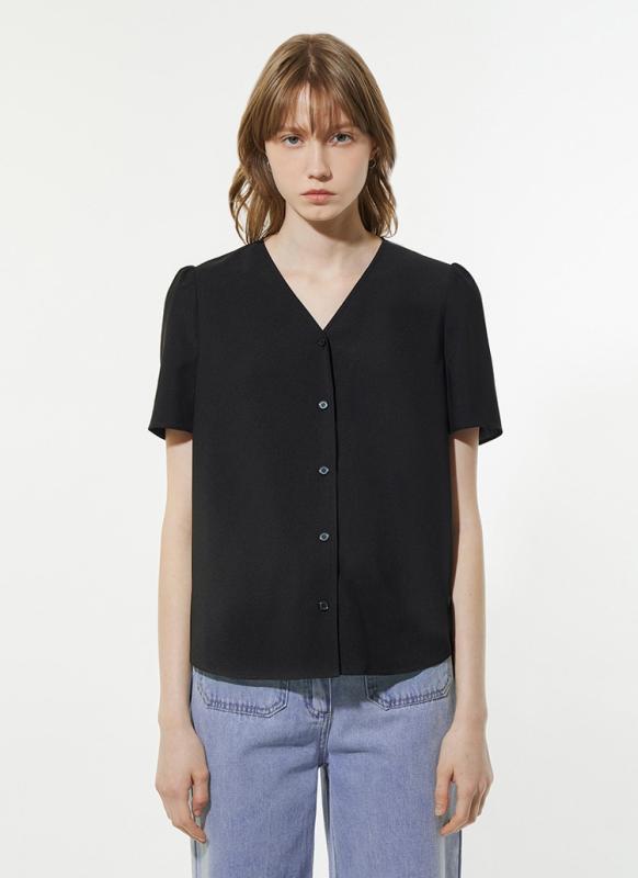 리스트 여름 퍼프 브이넥 블라우스 TWWBLN62110