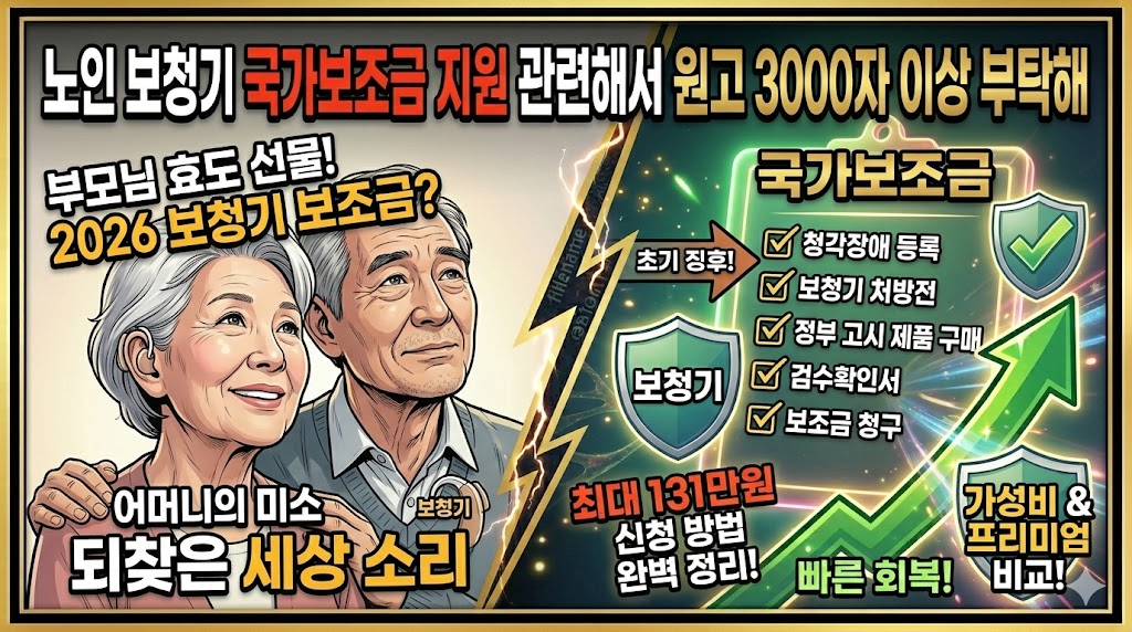 2026 노인 보청기 국가보조금 지원금액, 신청 방법, 자격 조건 완벽 정리