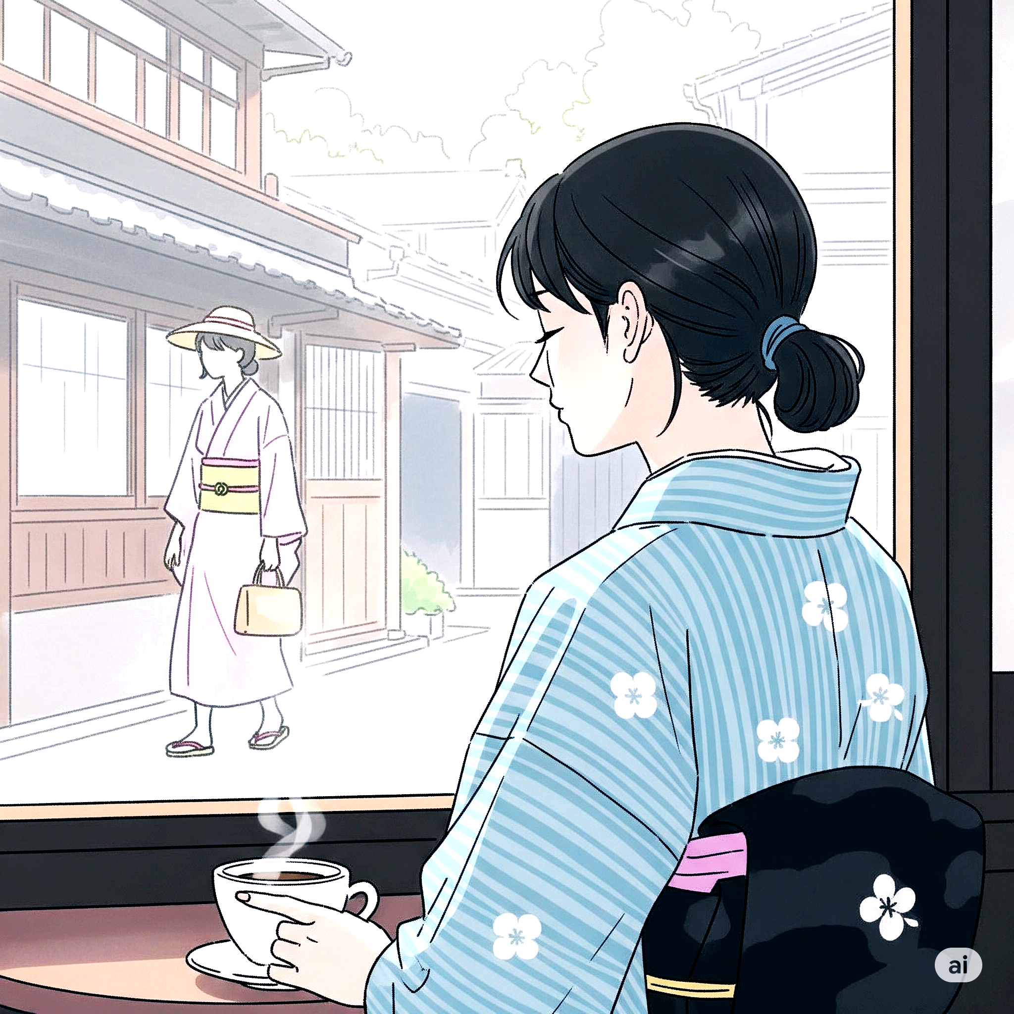 기모노 입은 여자