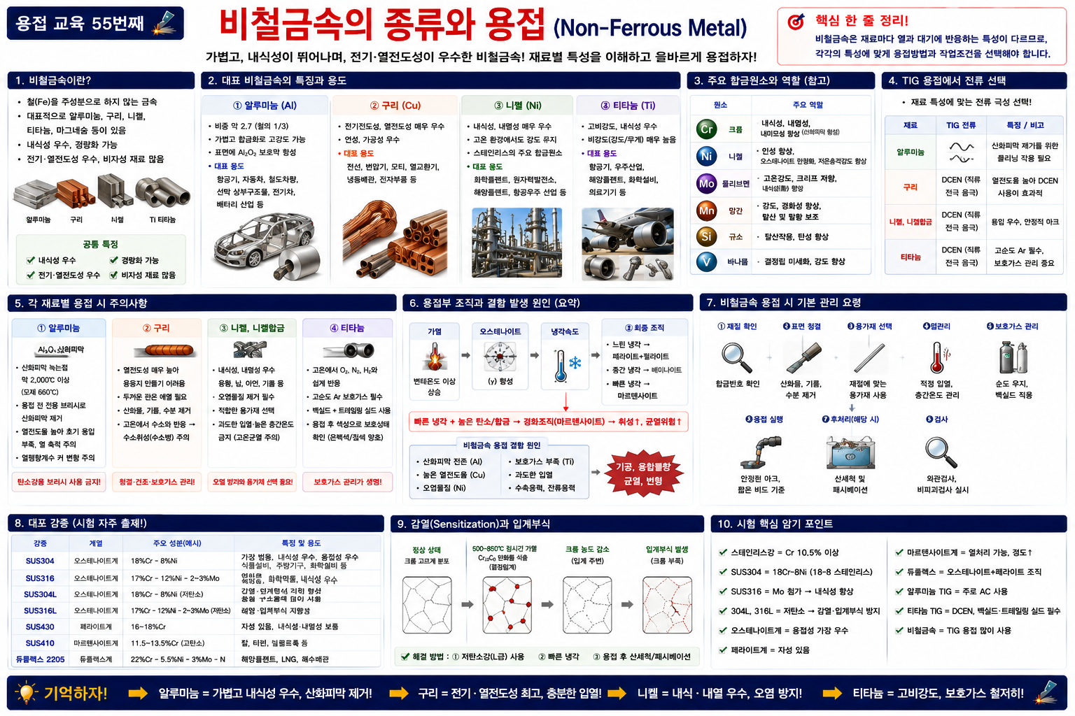 비철금속의 종류와 용접 완벽정리