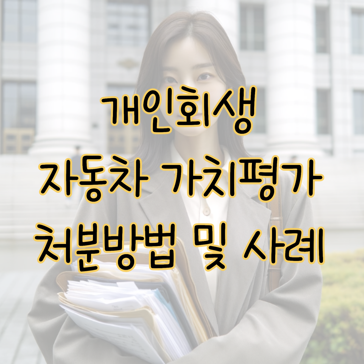개인회생 시 자동차 가치평가 및 처분방법 사례 쉽게 설명 표지
