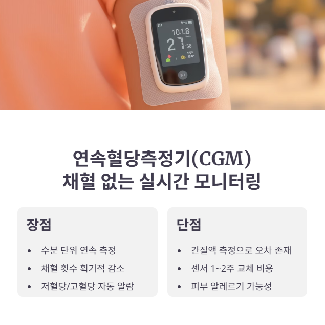 연속혈당측정기(CGM) 장단점 비교