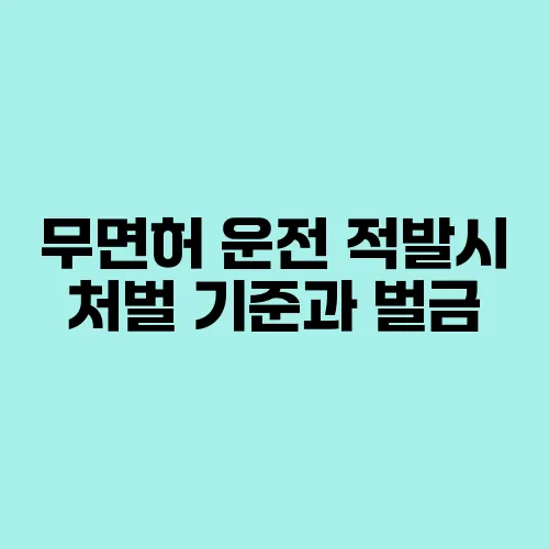 무면허 운전 적발시 처벌 기준과 벌금