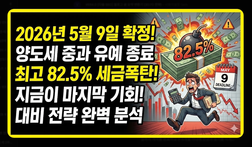 조정대상지역 다주택 양도세 중과세율 [2026년 조정대상지역] 5월 9일 종료 전 절세 전략 5가지 가이드