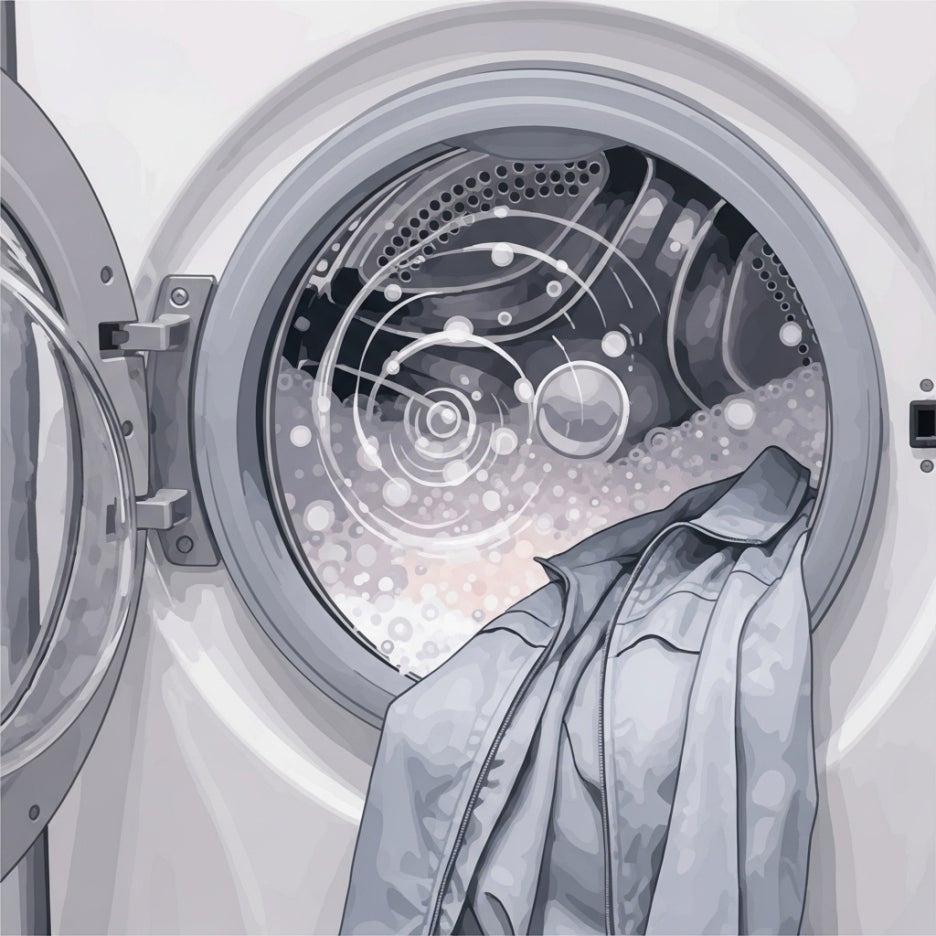 세탁기 안에서 부드럽게 세척되는 옷