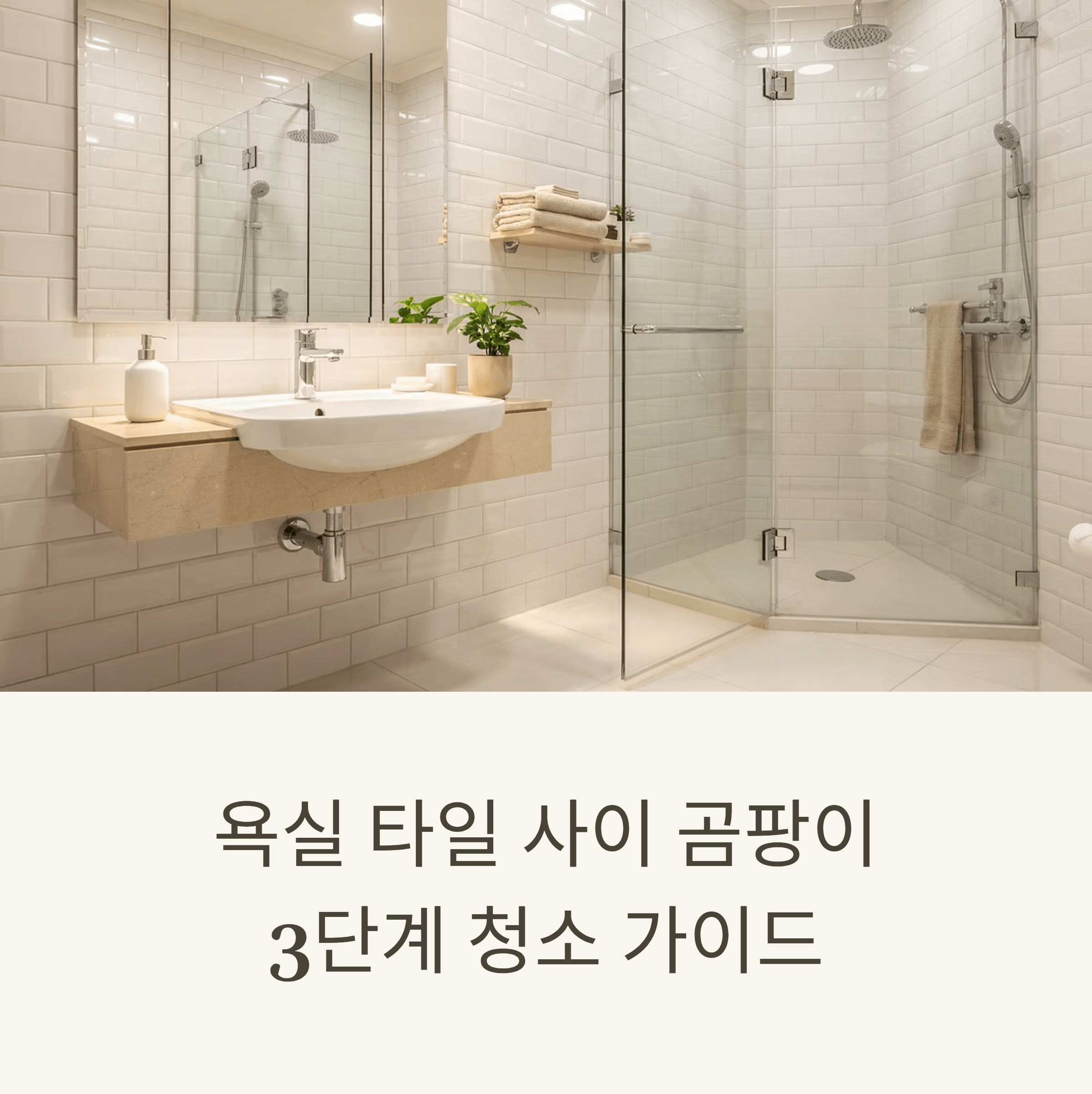 욕실 타일 사이 곰팡이: 3단계 청소 가이드