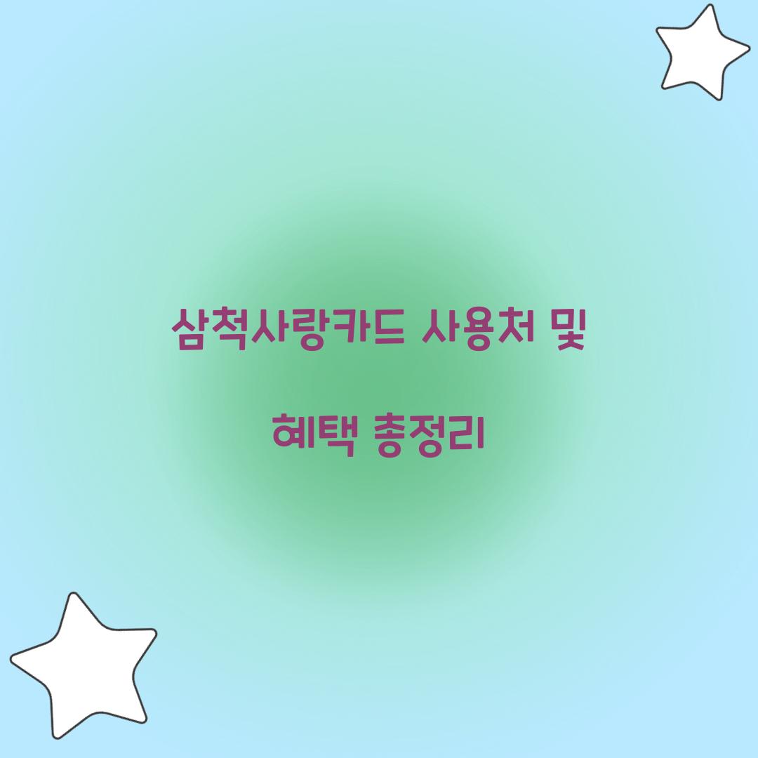 삼척사랑카드 사용처