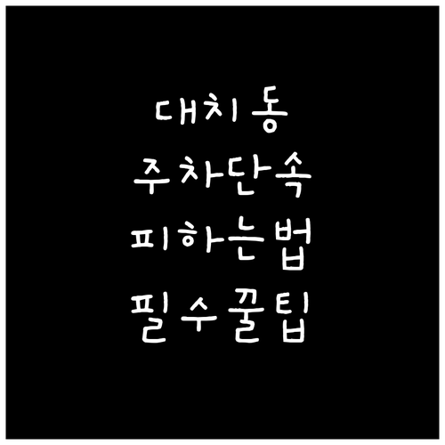 대치동 주차 단속 피하는 법과 가성비..