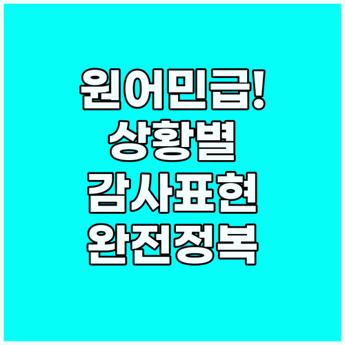 상황별 영어 감사 표현 선물이나 도움..