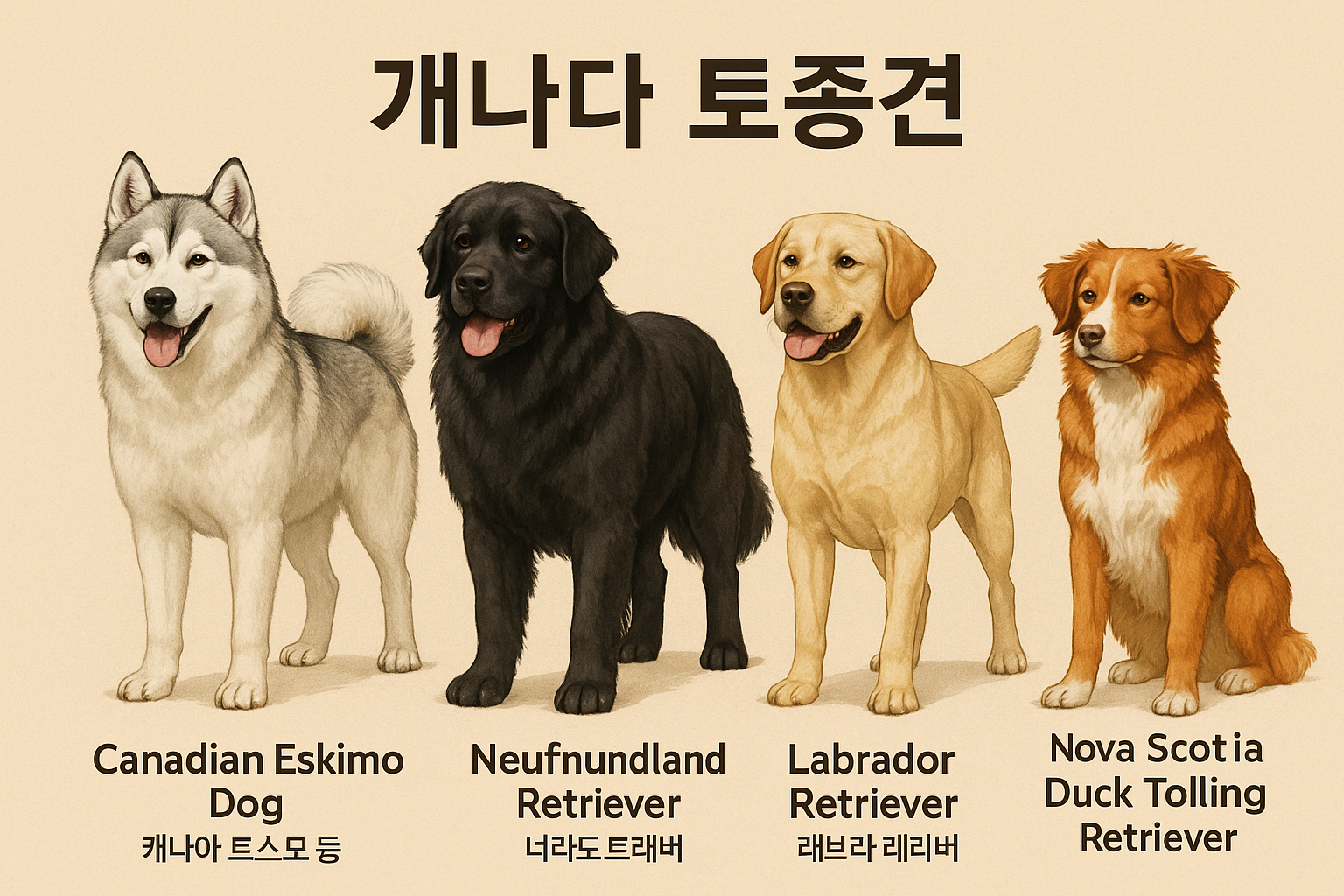 캐나다 토종견 이미지 – 북극과 바다를 지킨 개들의 나라