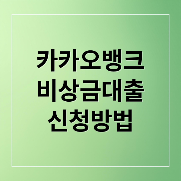 카카오뱅크 비상금대출: 신청부터 거절 해결까지 완벽 가이드
