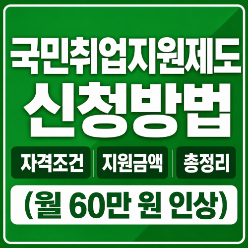 국민취업지원제도 2026 신청방법 자격조건 지원금액 총정리