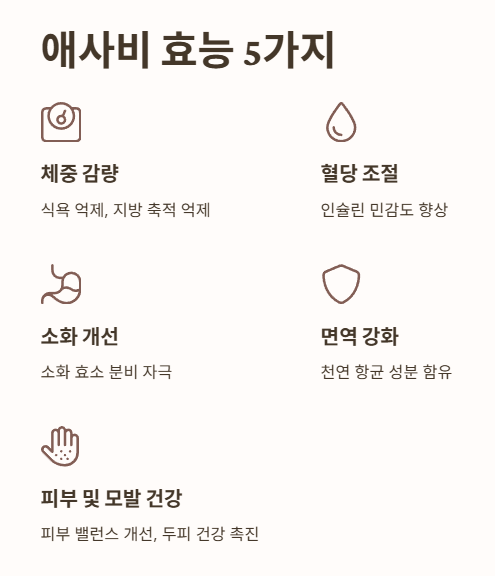 애사비 효능 5가지
