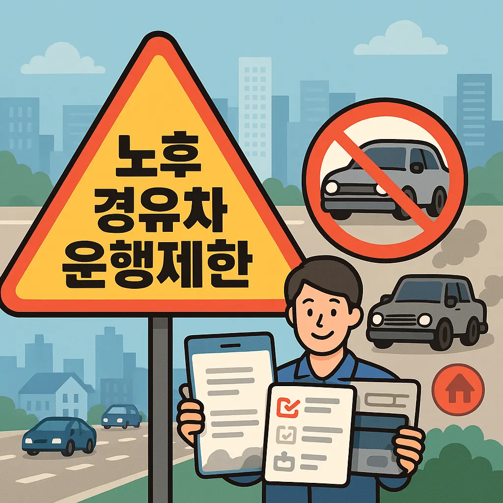 노후경유차 운행제한 위반 시 과태료 기준 배출가스 등급 조회