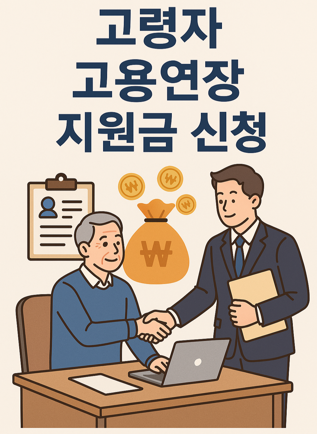 고령자 고용연장 지원금 신청 관련 이미지