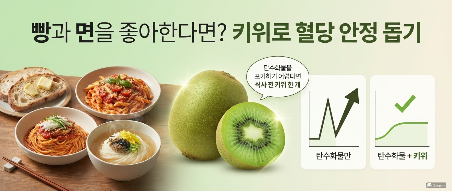 빵과 면을 좋아한다면? 키위를 제대로 먹는 방법으로 혈당 안정 돕기
