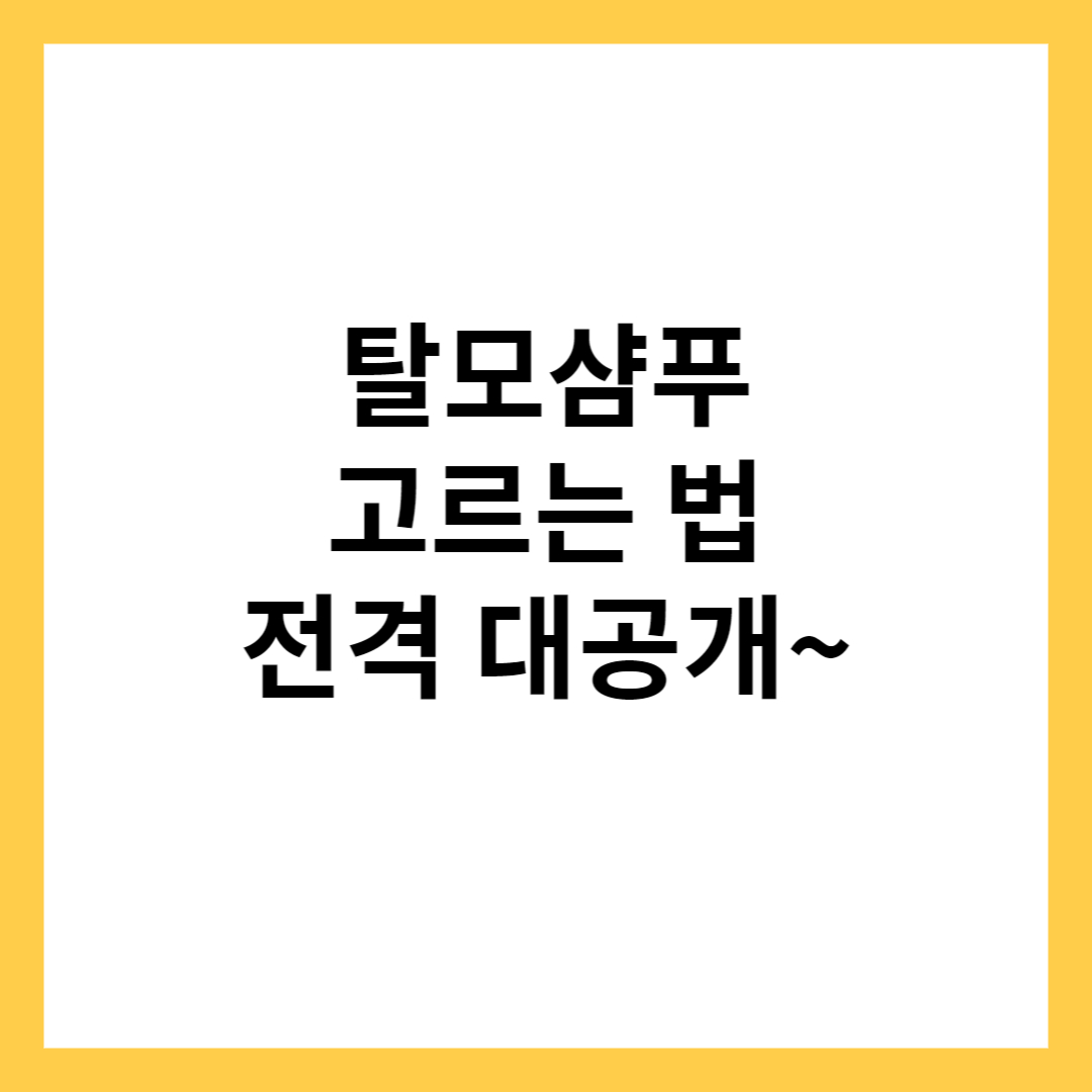 탈모샴푸 선물추천