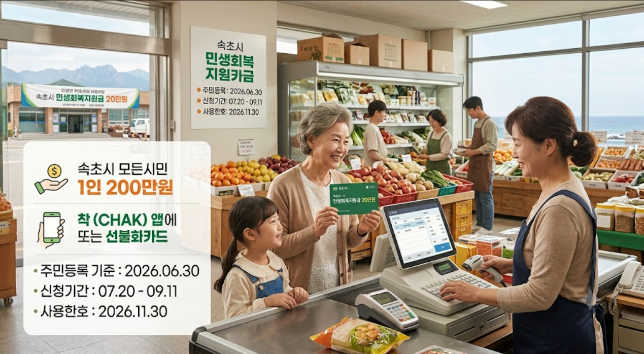 속초 민생회복지원금 (지급 대상, 신청 방법, 지역상권)