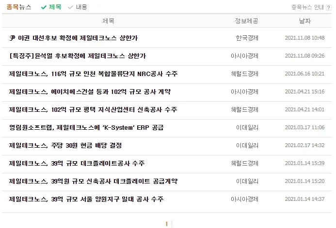 제일테크노스-기업뉴스