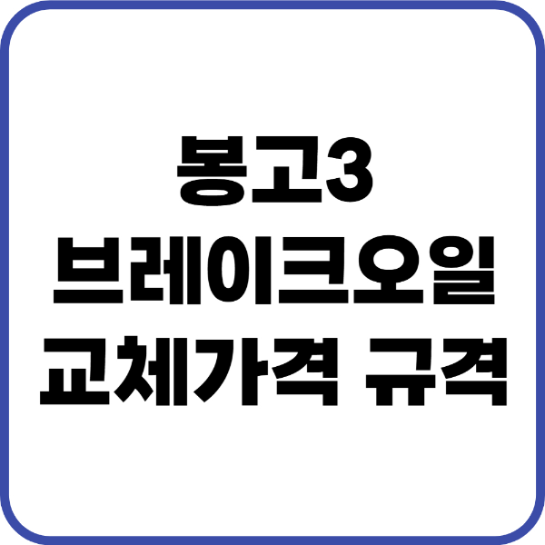 봉고3 브레이크오일