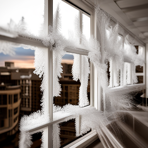 창문에 결로가 맺혀있는 모습