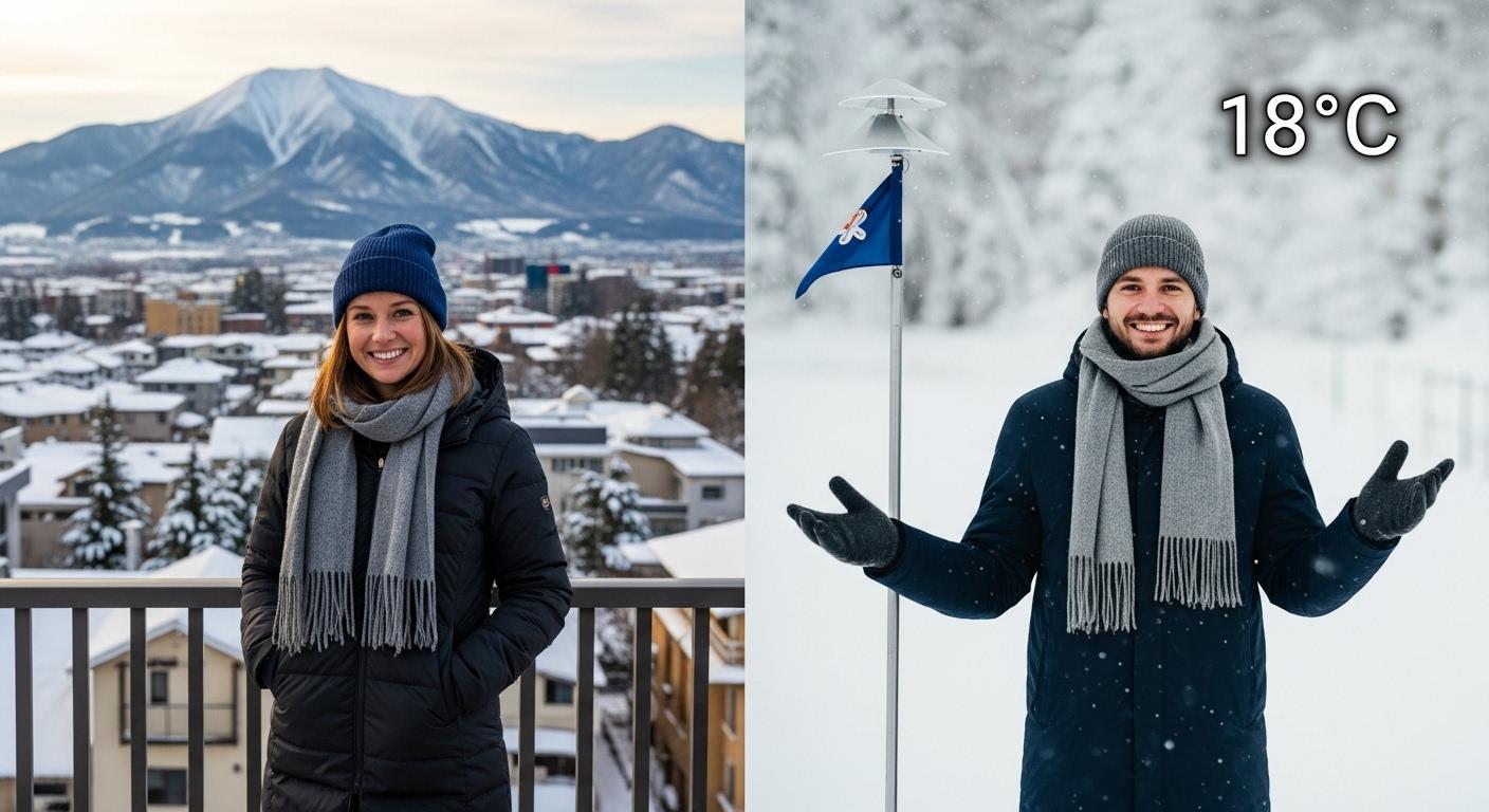 겨울 온도 18도