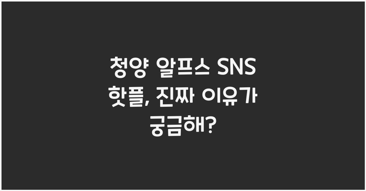 청양 알프스 SNS 핫플
