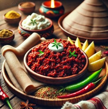 에티오피아의 키트포(Kitfo): 향신료에 절인 생고기 요리