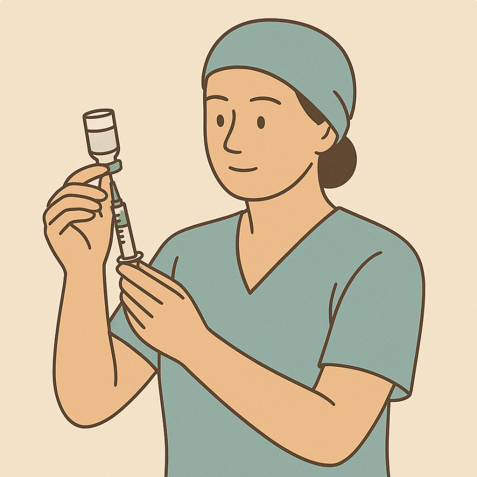 의료진이 백신을 준비하는 모습 관련 사진