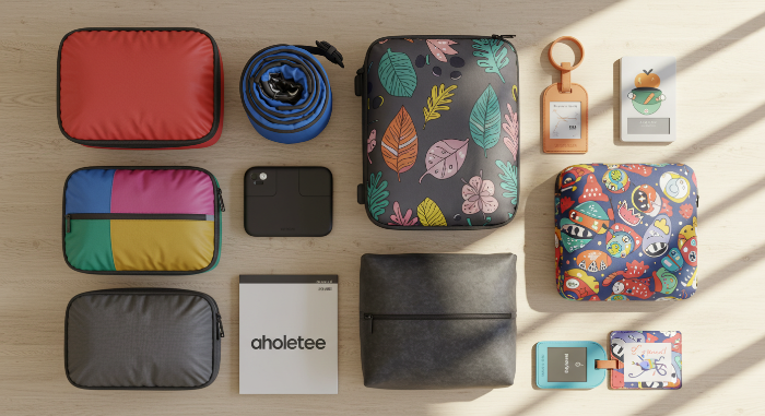 압축팩, 파우치, 네임택 등 캐리어와 함께 쓰는 여행 아이템들