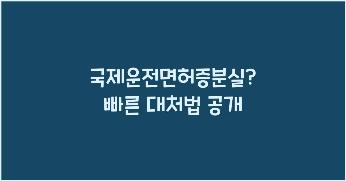 국제운전면허증분실