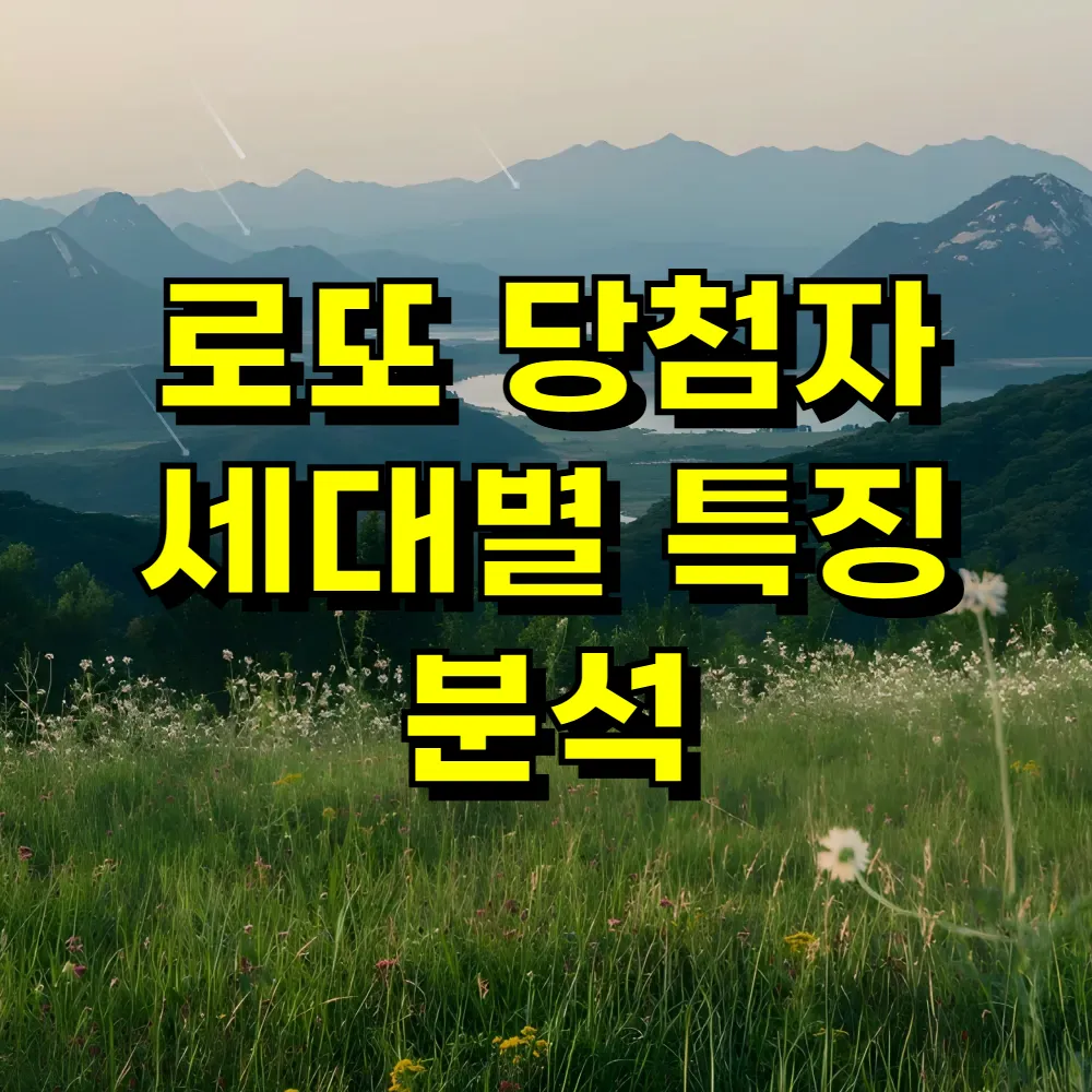 로또 당첨자 세대별 특징 분석