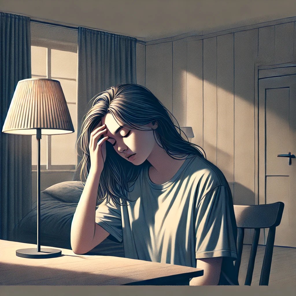 피로하고 지친 감정을 표현한 이미지