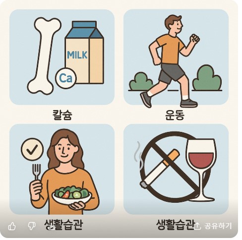 뼈건강과 생활습관에 대한 이미지